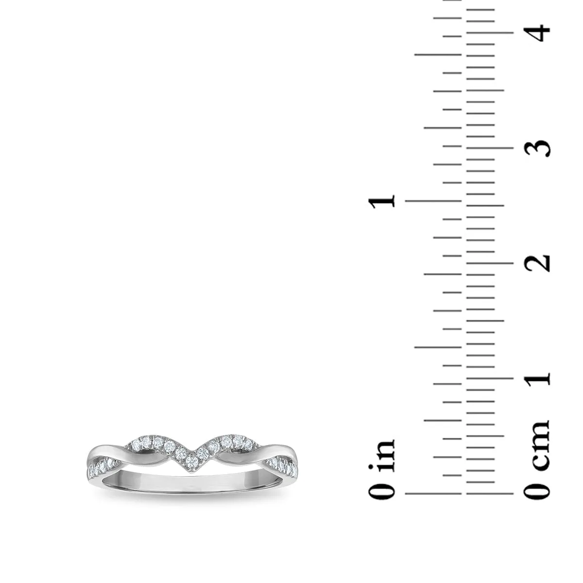 1/10 CTW Diamond Anniversary Twist Ring in 10KT White Gold