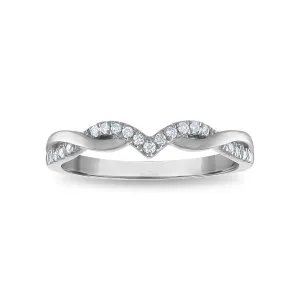 1/10 CTW Diamond Anniversary Twist Ring in 10KT White Gold