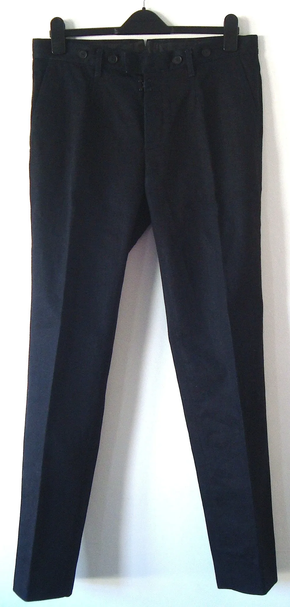 2012 Heavy Coated Denim Workwear Trousers with Metal Clasp