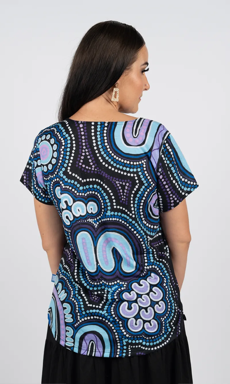 Aboriginal Art Fashion Top Koorrookee 'Grandmother'