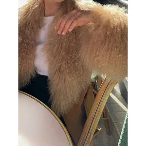 Advbridge 2000s fashion Fashion Stitching Fur Coat 2024 Fashion Winter Women's Button Warm Coat