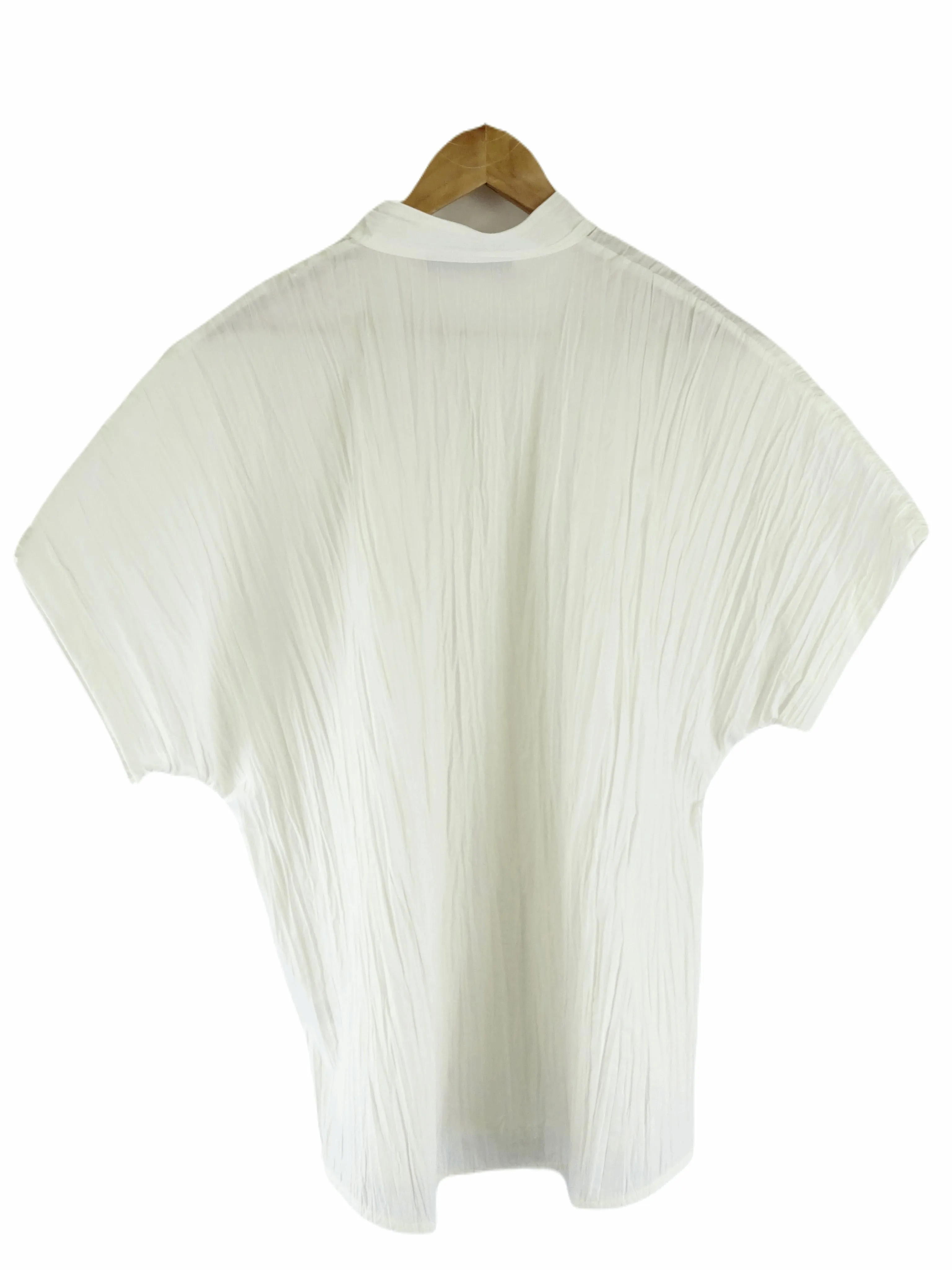 Alpha60 White Boxy Button-Down Shirt M