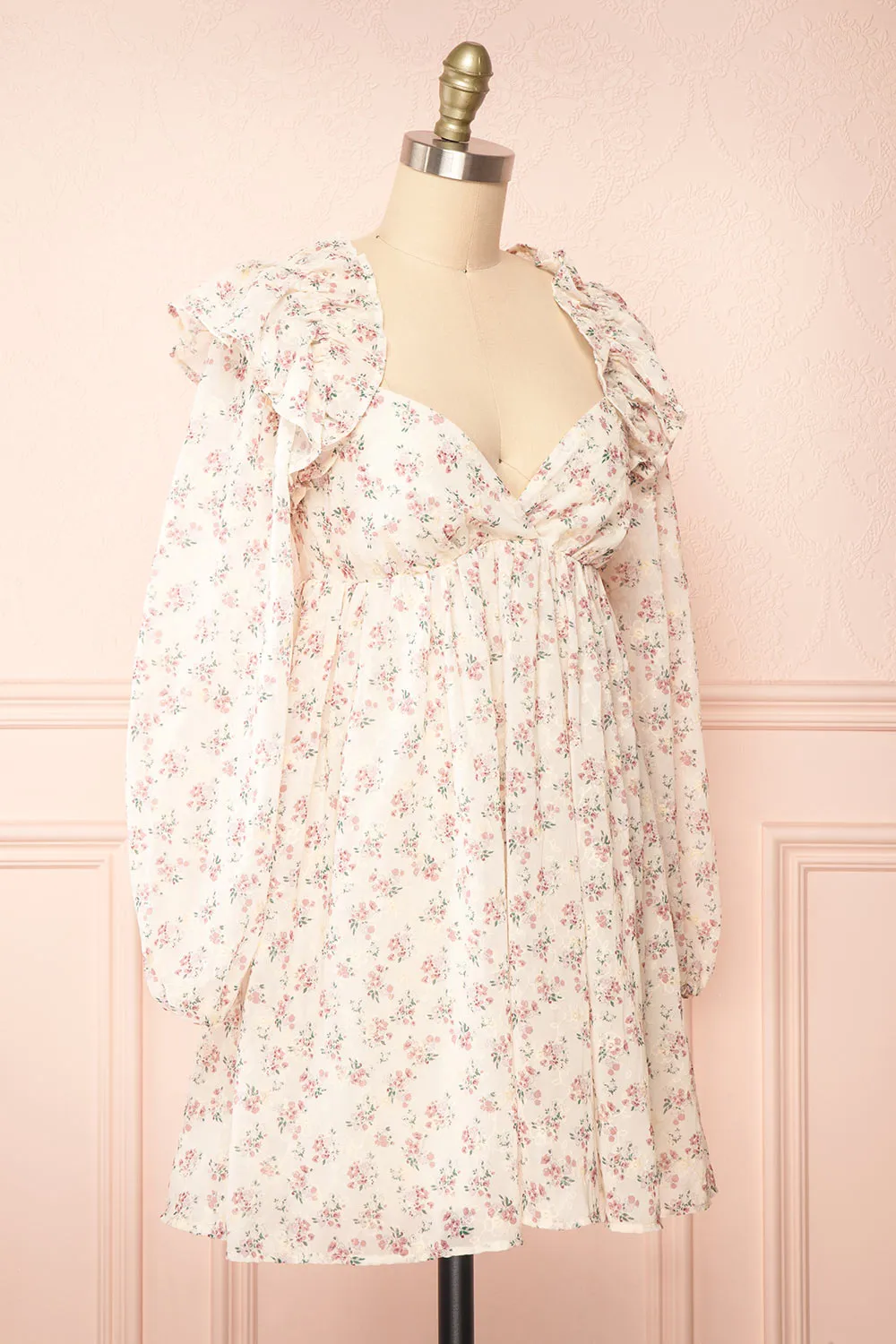 Alvia | Short Floral Babydoll Dress w/ Ruffles