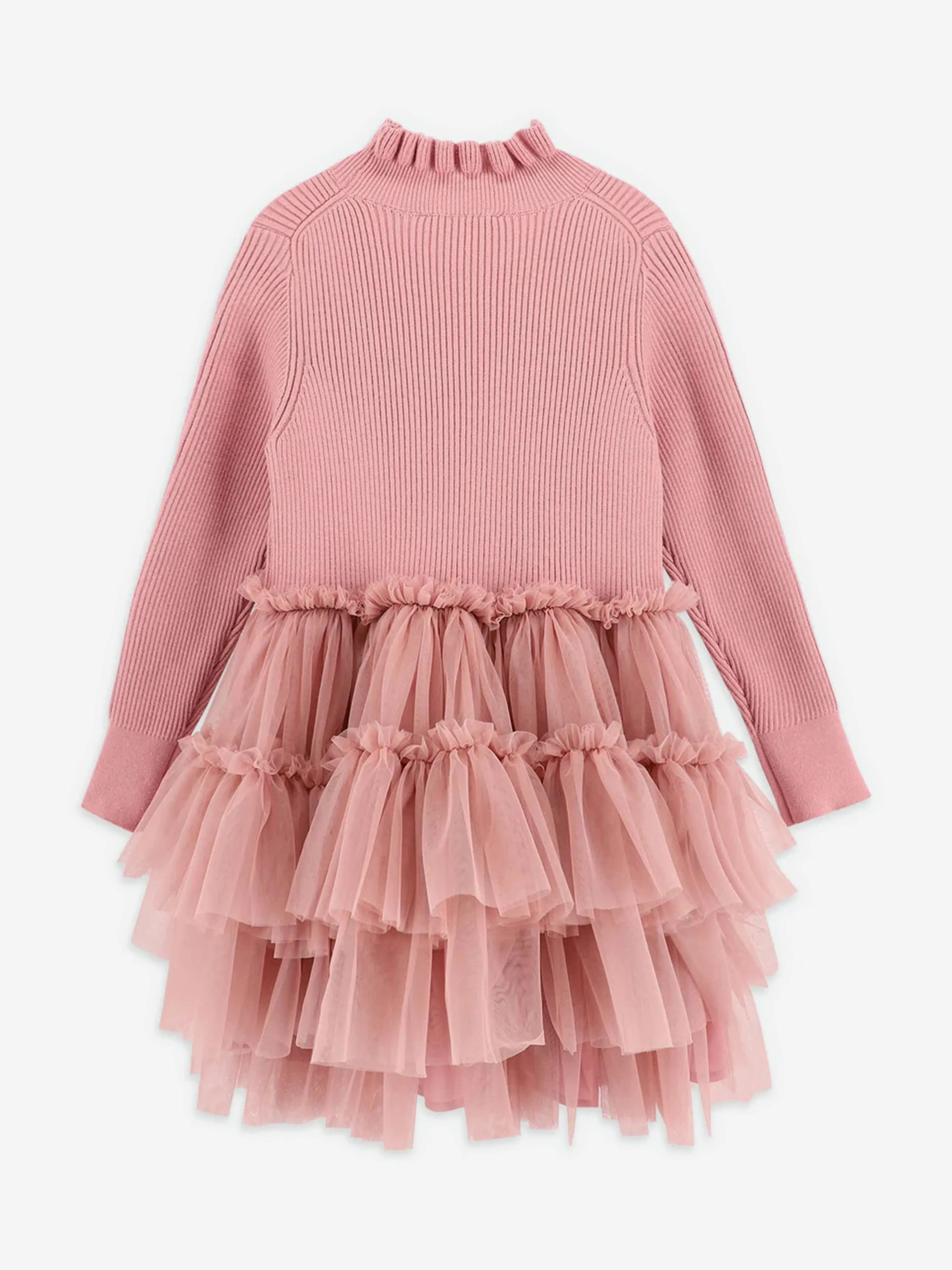 Angels Face Girls Elin Knit and Tulle Dress in Pink