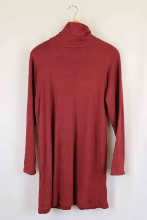 Atmos & Here Burgandy Turtle Neck Long Sleeve Dress 12