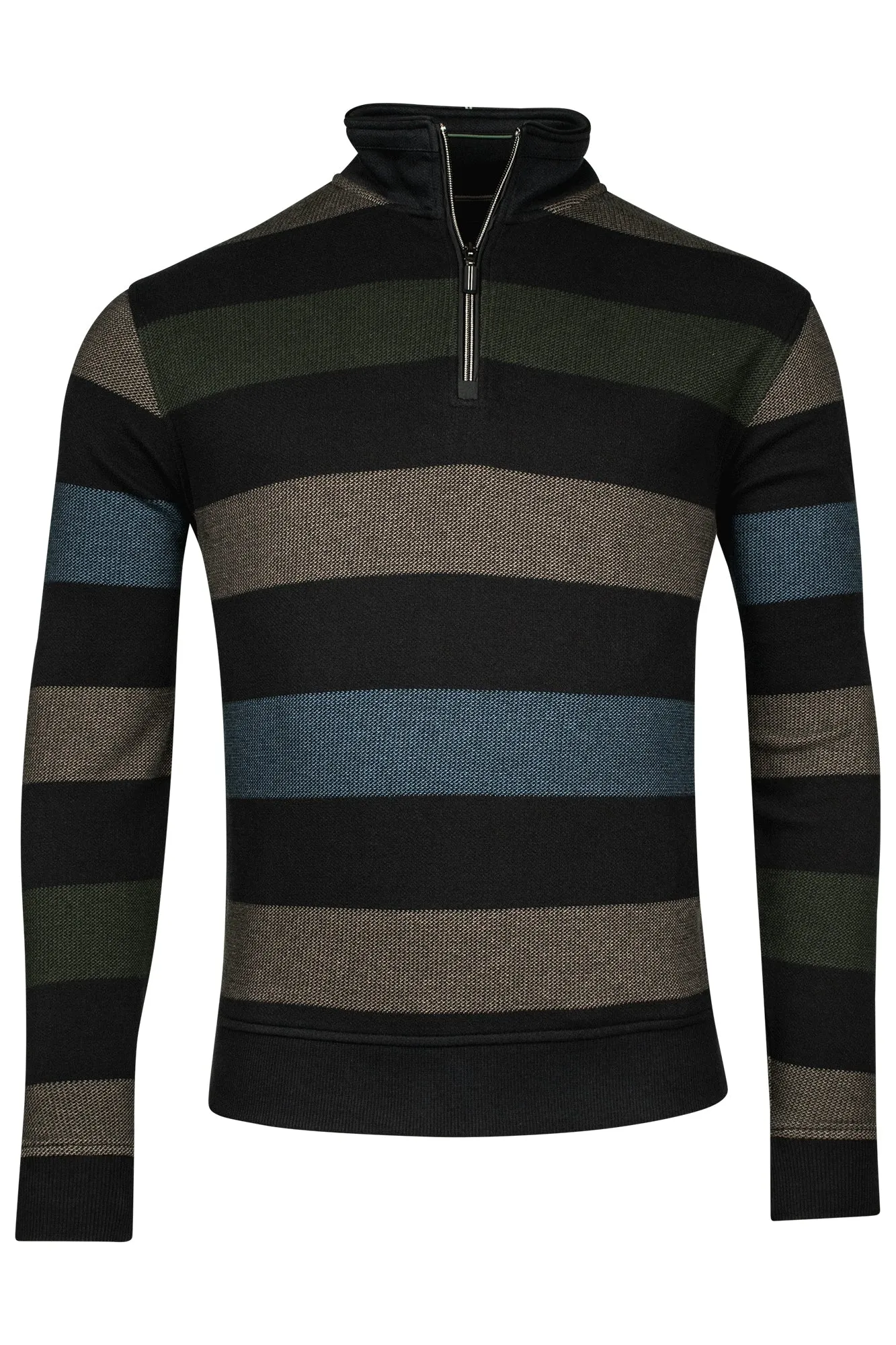 BAILEYS® 1/4 Zip Soft Handle Striped Casual Top/Winter Green - New AW24