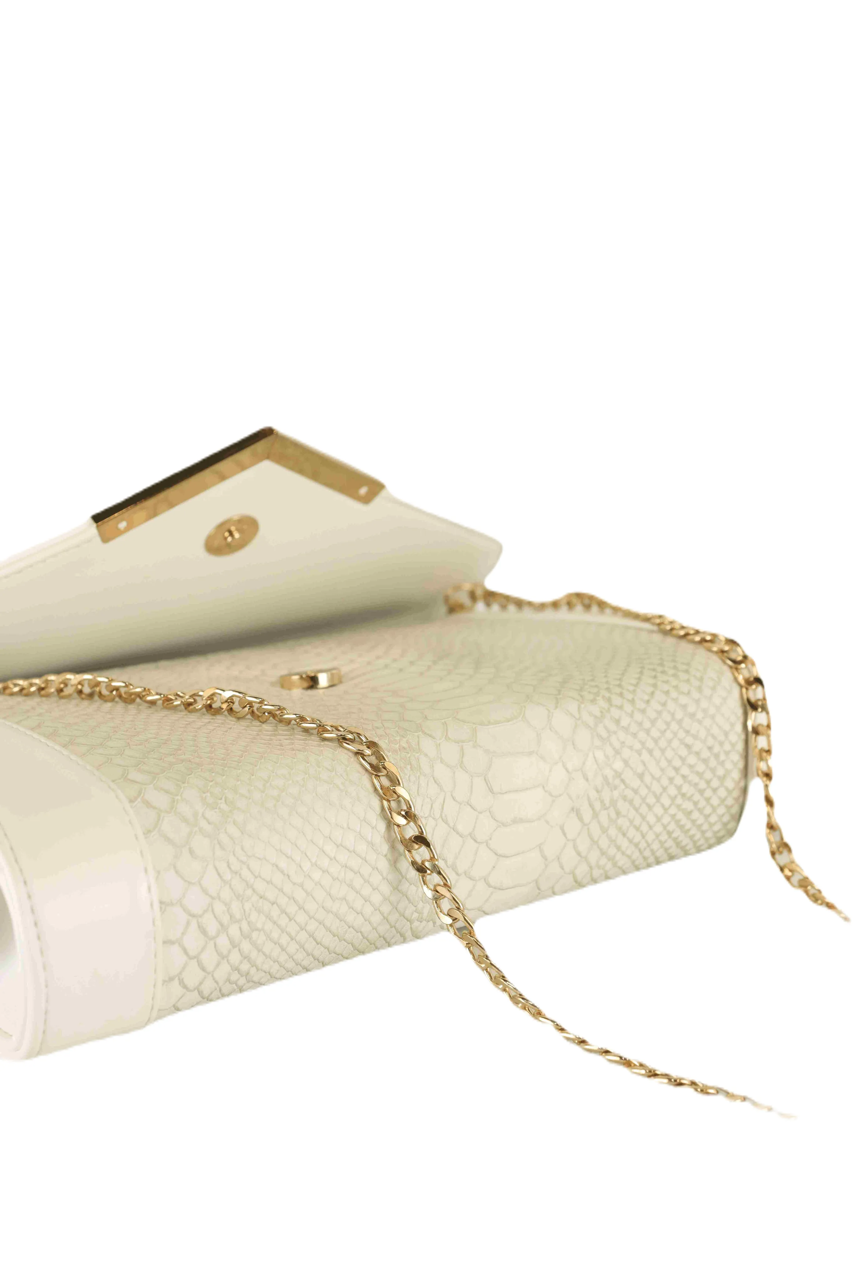 Betts Ivory and Croc Print Shoulder Bag