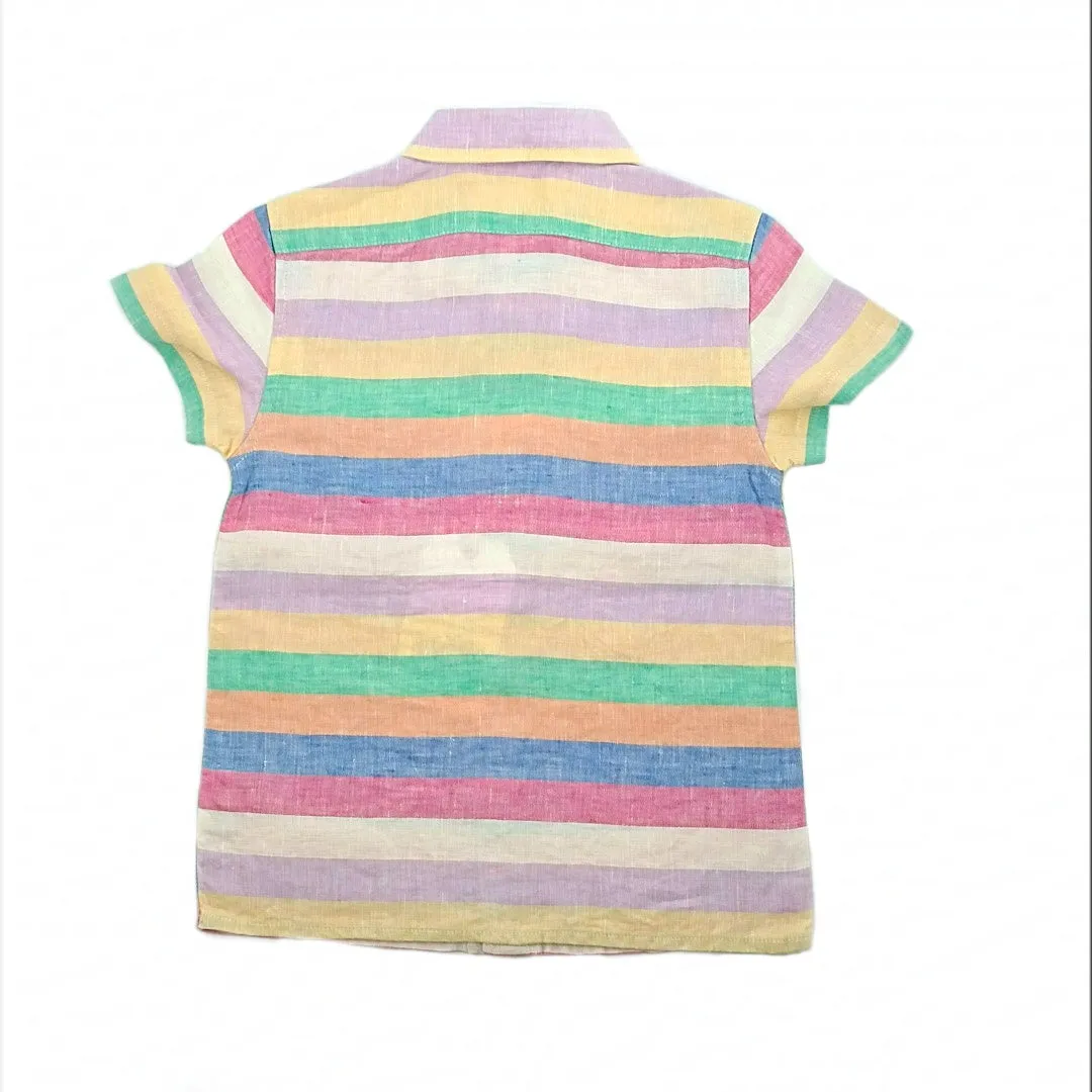 Boy's jujupes multi coloured stripe
 linen