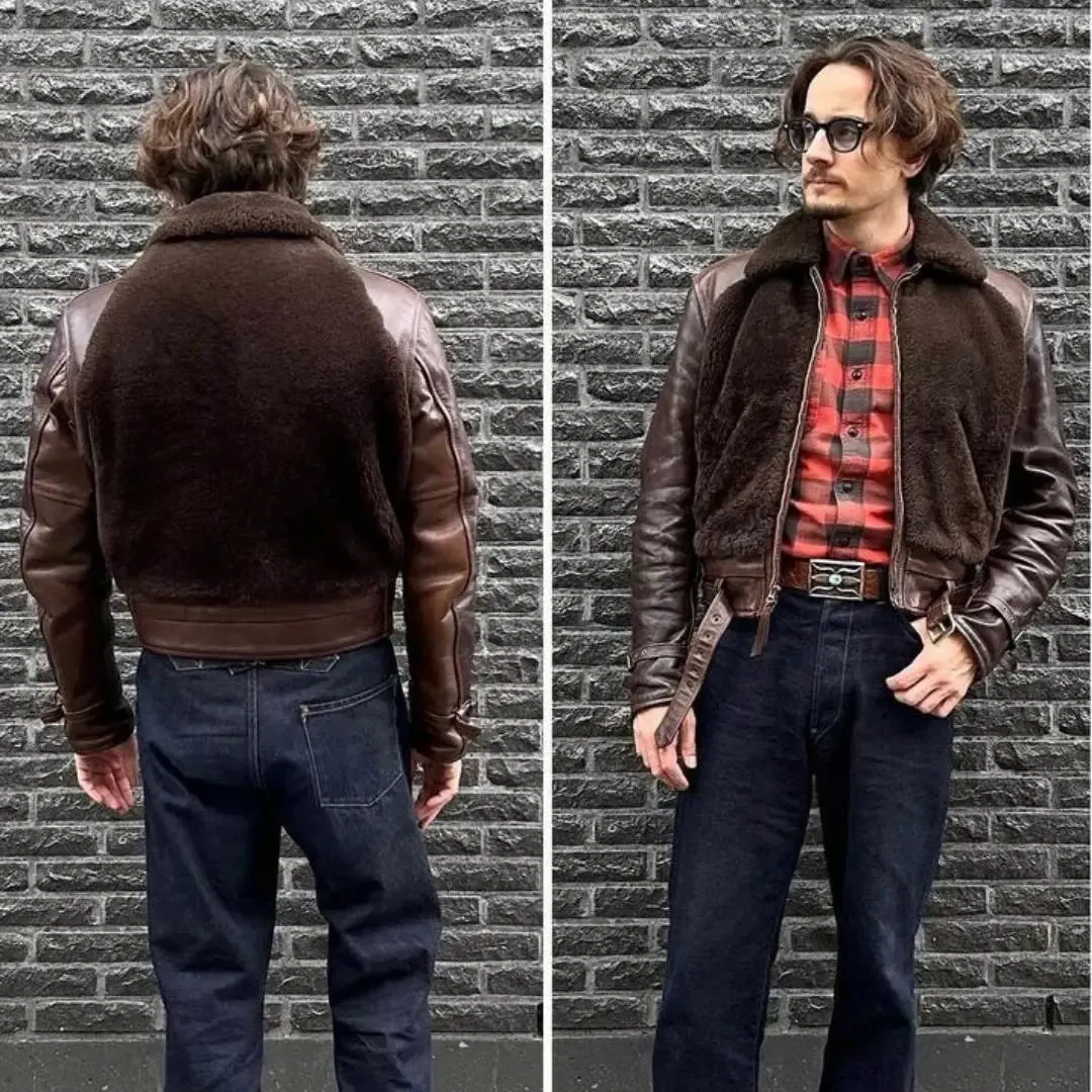 Brown Grizzly leather jacket