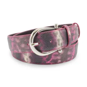 Carnation Tone Carung Texture Bridle Prong Belt