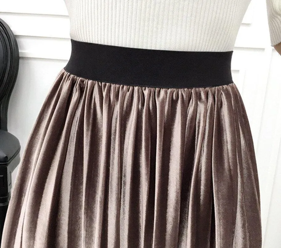 Chic Black Vintage A-Line Midi Skirt - Must-Have Winter Wardrobe Essential