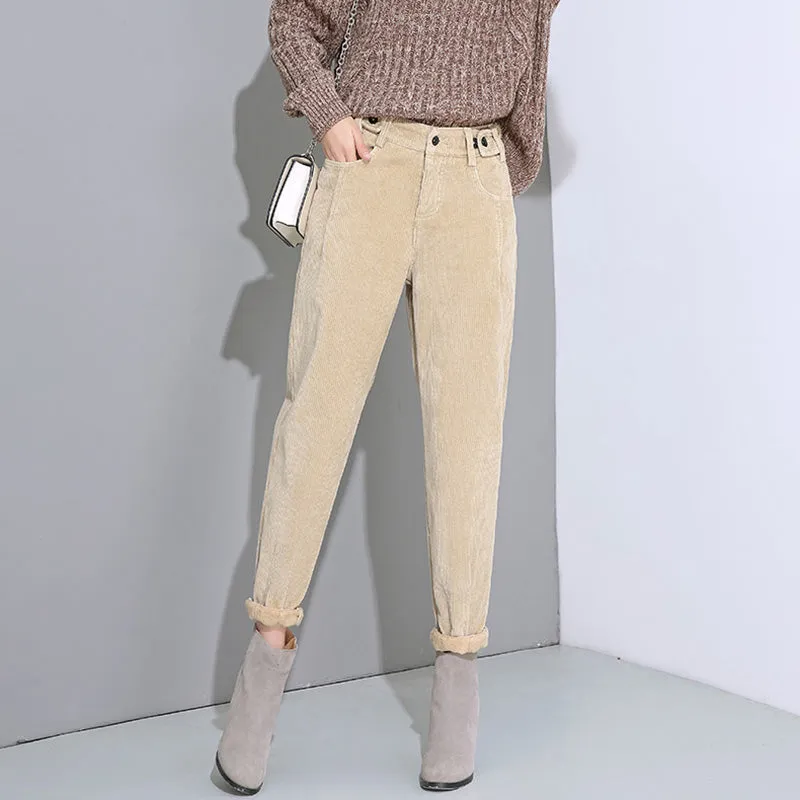 Corduroy Padded Casual Pants