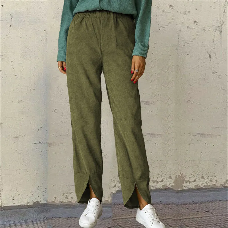 Corduroy Wholesale Women Irregular Thick Pants