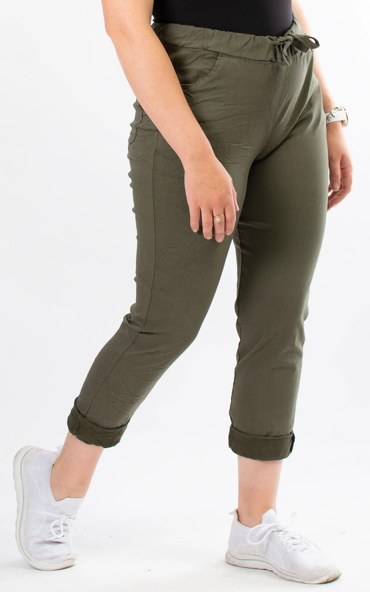 Crinkle Magic Joggers | Khaki