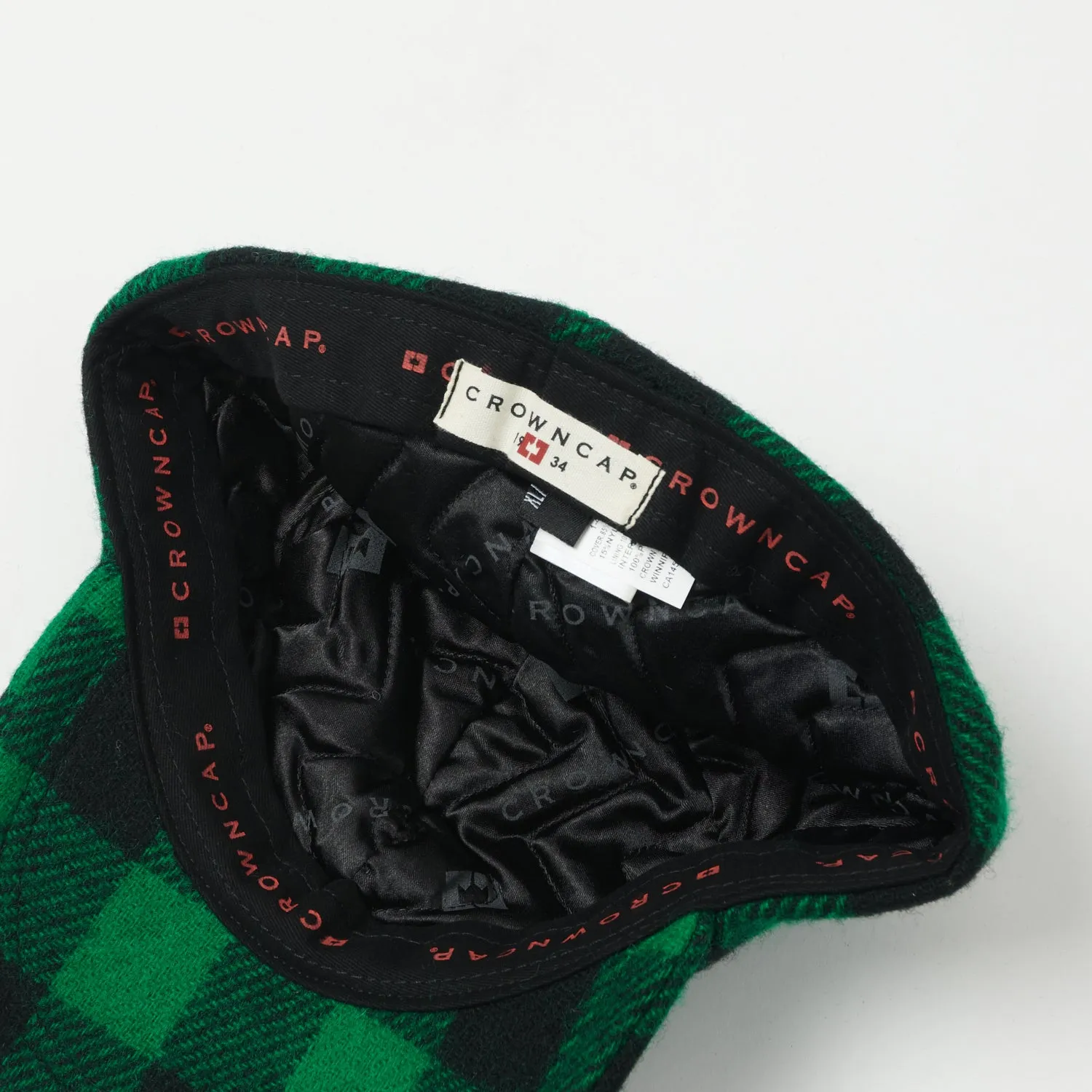 Crown Cap Buffalo Check Ball Cap - Green/Black