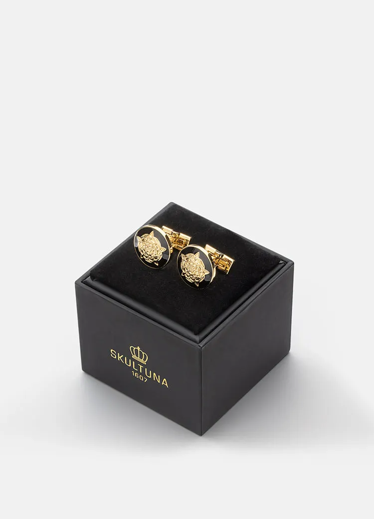 Cufflinks | Tudor Rose | Gold | Black