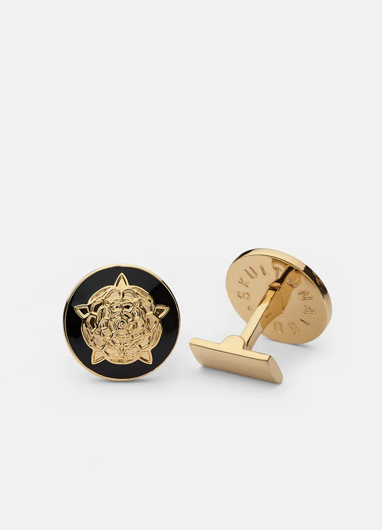 Cufflinks | Tudor Rose | Gold | Black