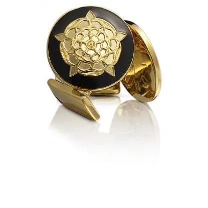 Cufflinks | Tudor Rose | Gold | Black