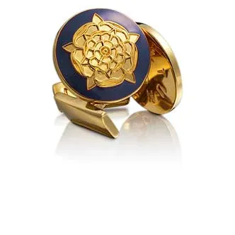 Cufflinks | Tudor Rose | Gold | Blue