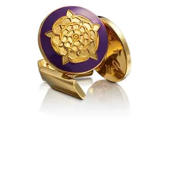 Cufflinks | Tudor Rose | Gold | Purple