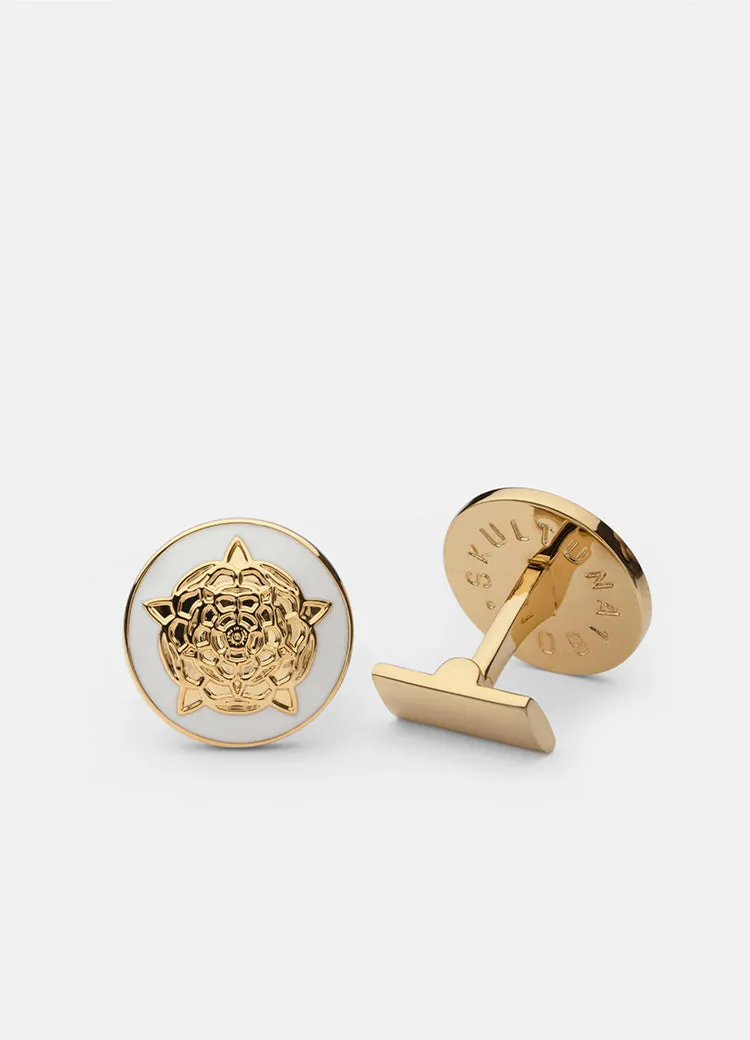 Cufflinks | Tudor Rose | Gold | White