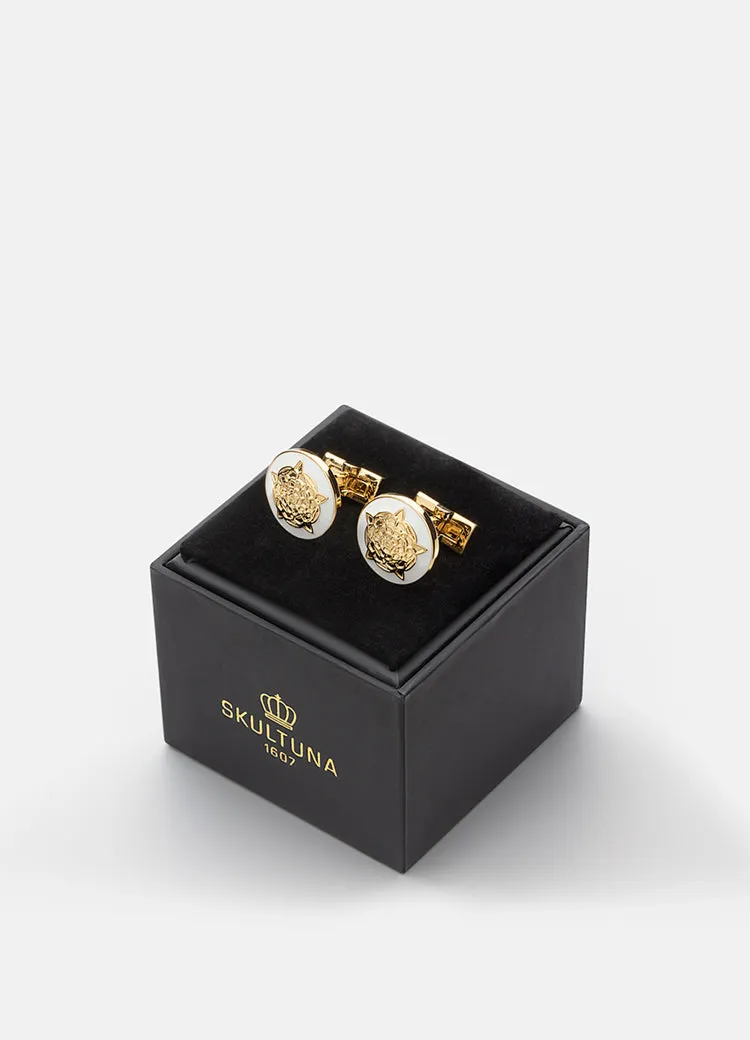 Cufflinks | Tudor Rose | Gold | White