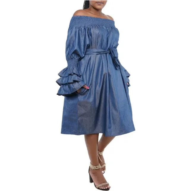 Denim Off Shoulder Dress