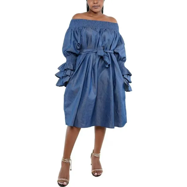 Denim Off Shoulder Dress