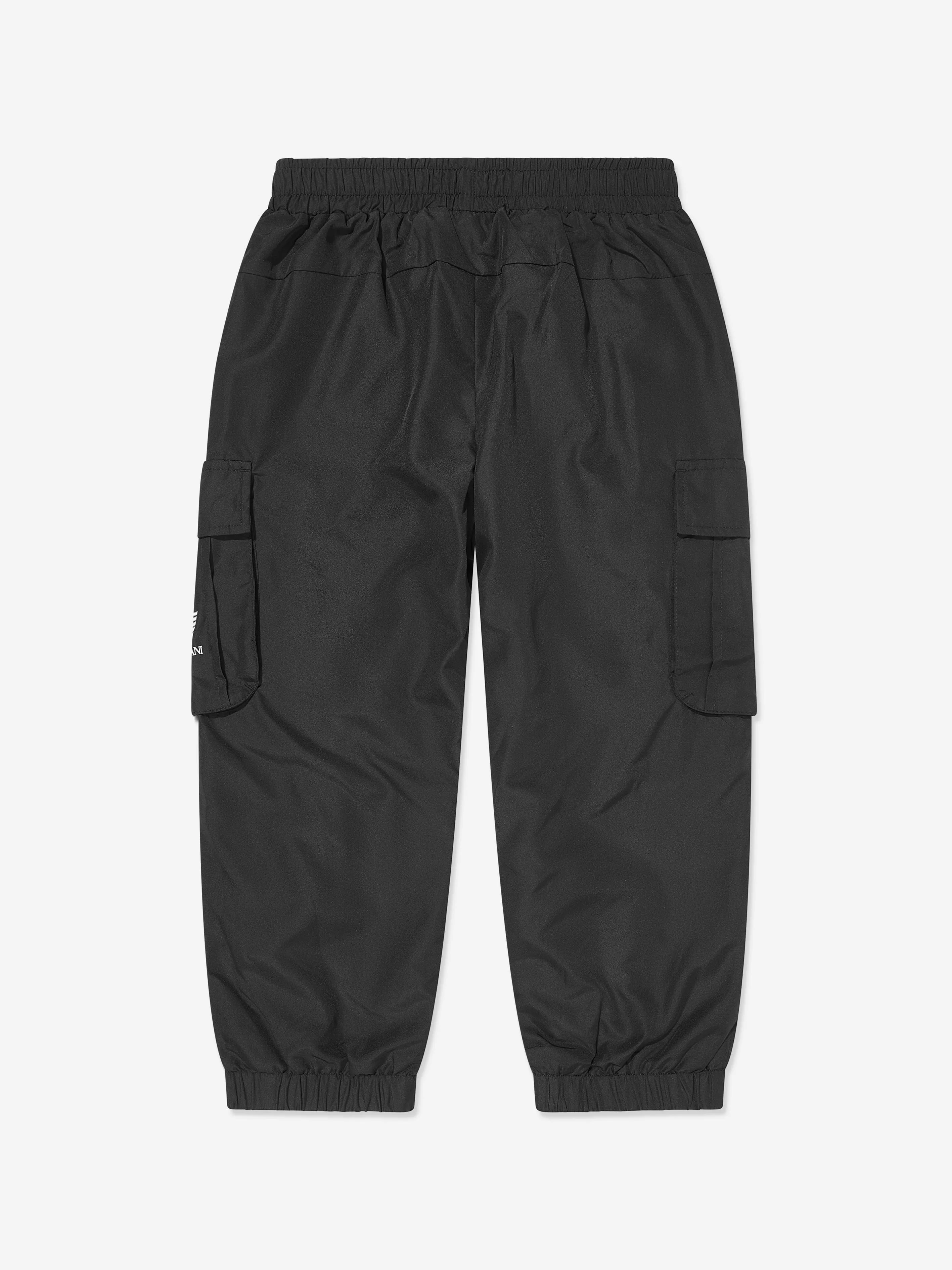 EA7 Emporio Armani Boys Cargo Trousers in Black