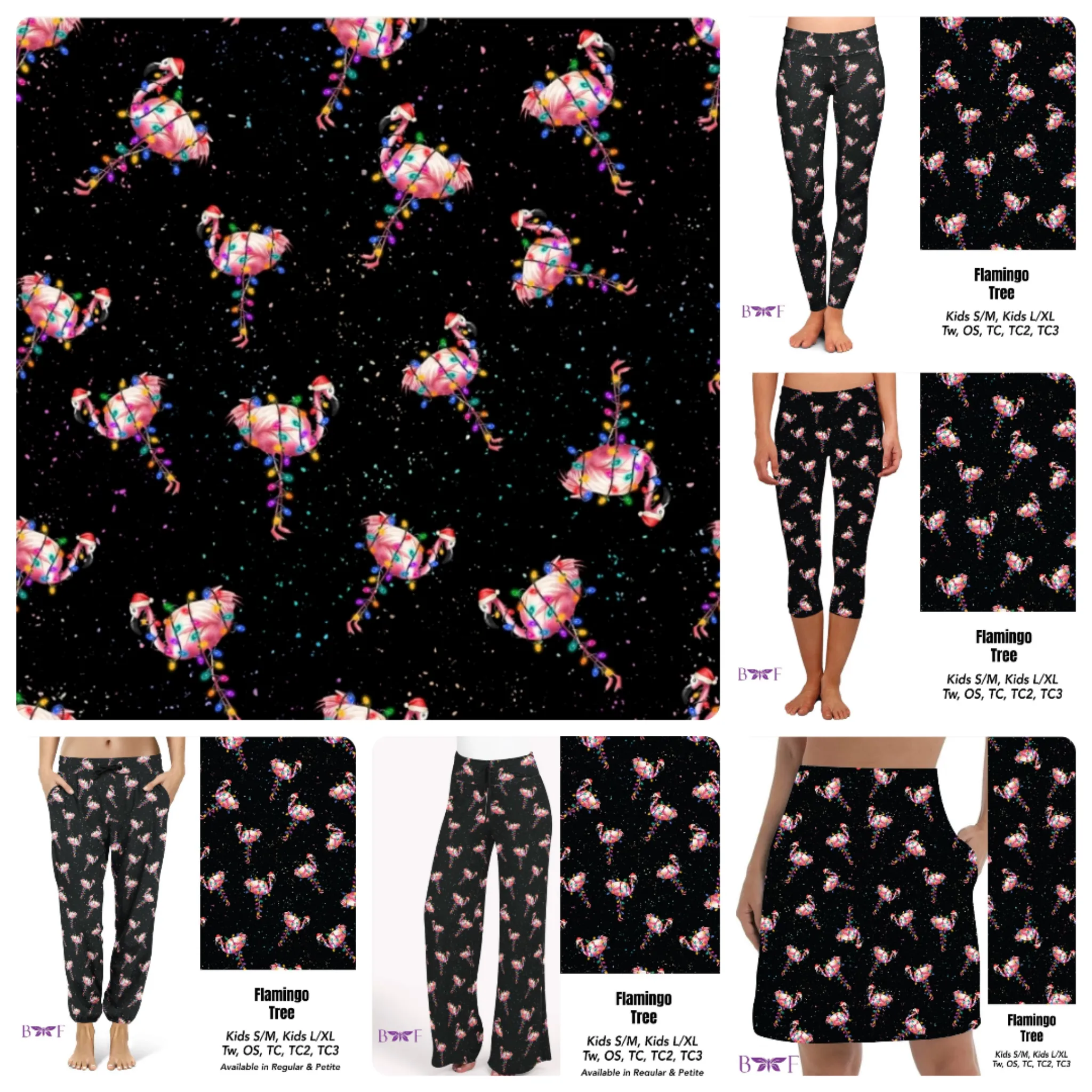 Flamingo Tree leggings, capris, shorts and skorts with pockets