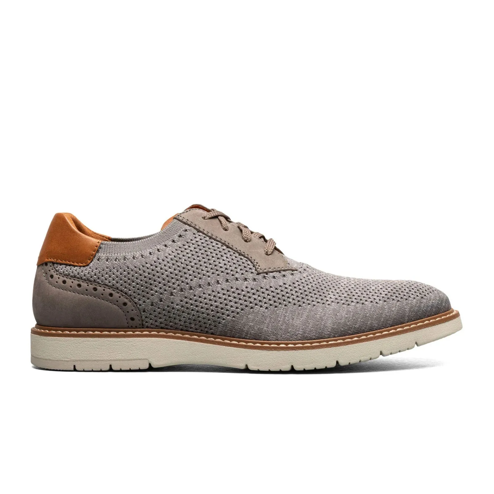 Florsheim Vibe Knit Plain Toe Oxford (Men) - Gray Knit/Nubuck with White Sole