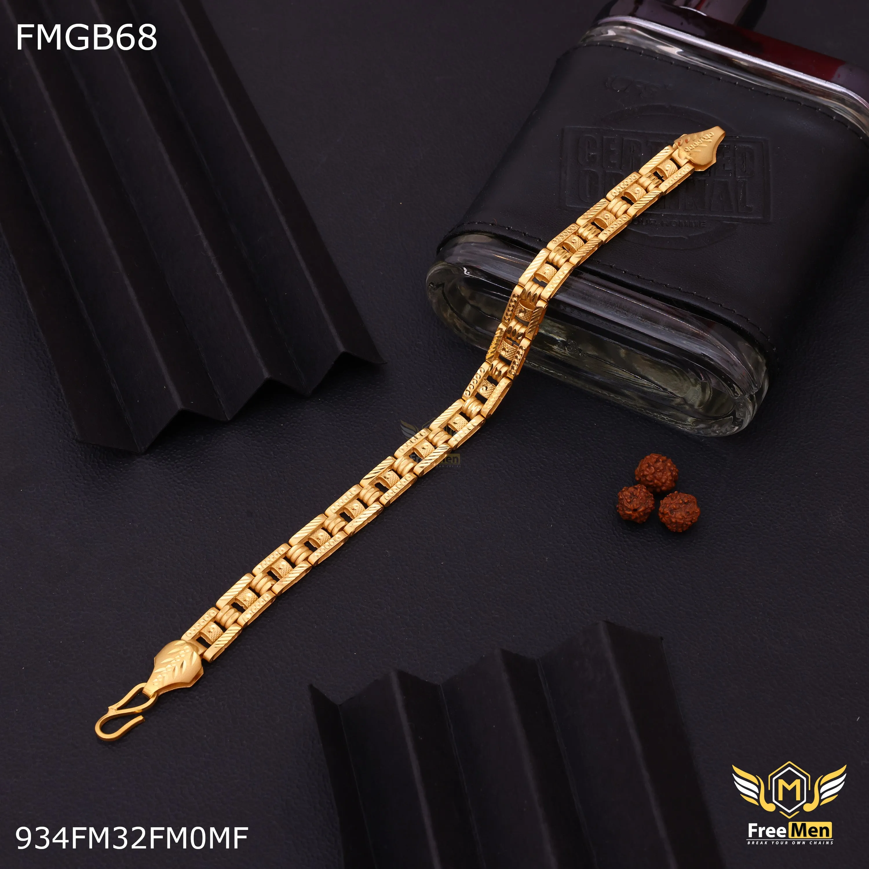 Freemen Gold plated nice traditional Bracelet for Man - FMGB68