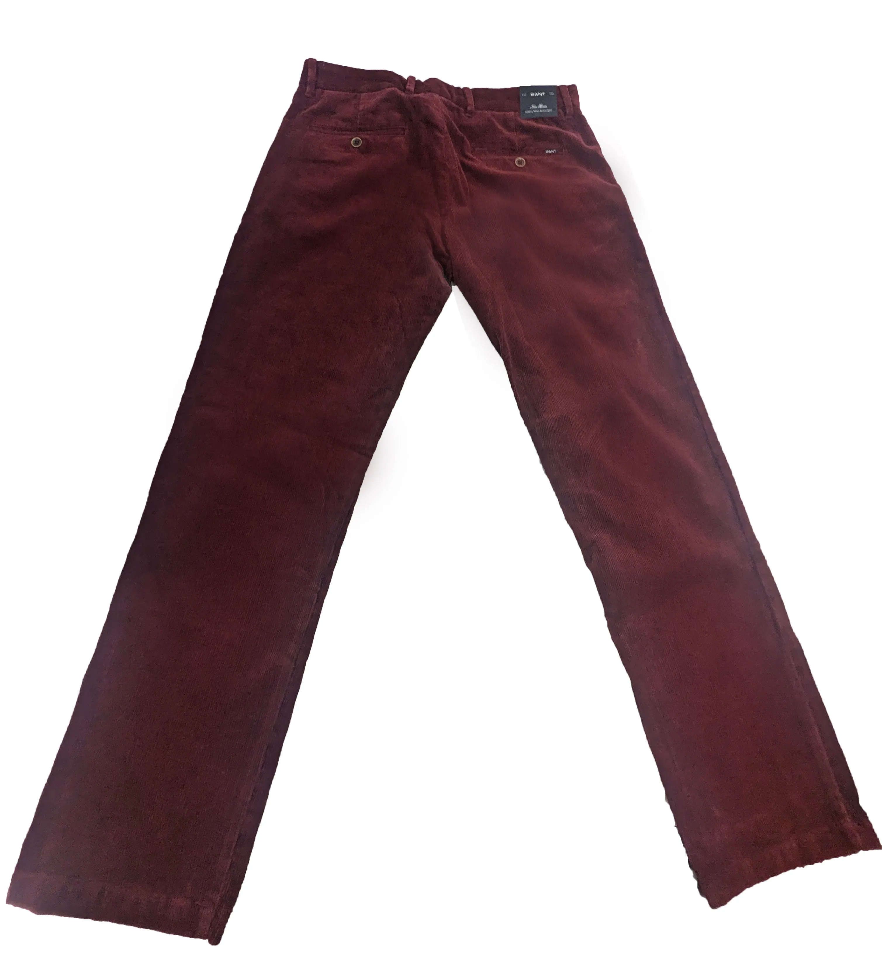 GANT Men's Dark Red New Haven Stone Cord Pants 1513950 Size 32/32