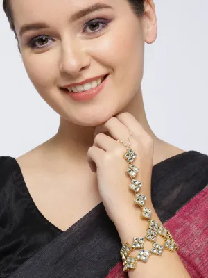 Gold-Plated Traditional Kundan Hathphool