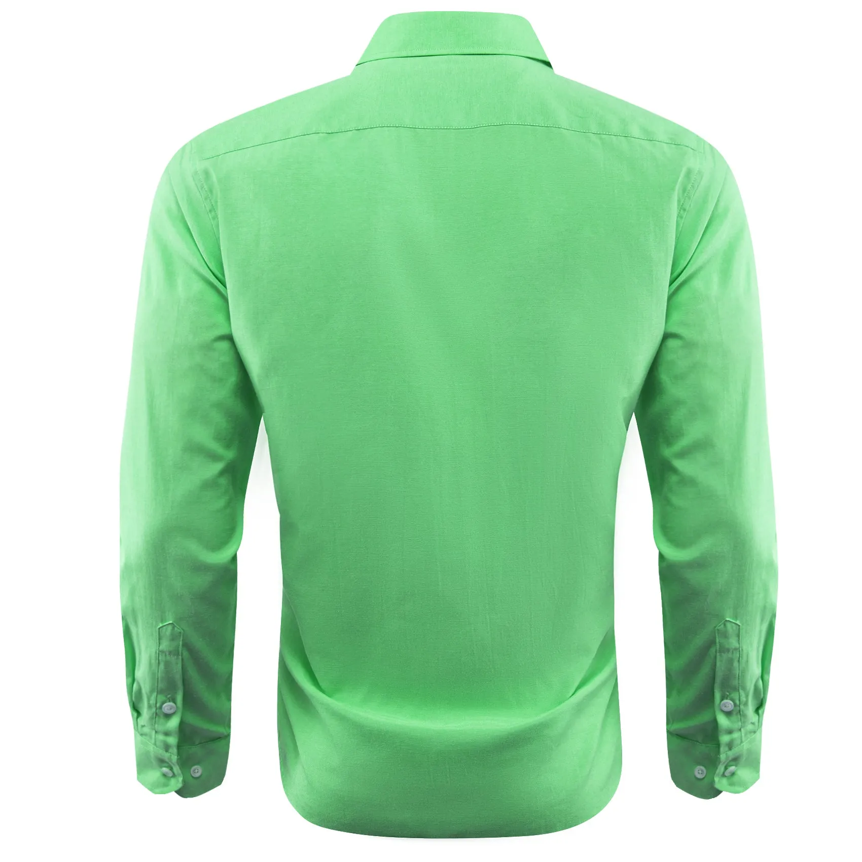 Green Solid Men's Long Sleeve Casual Shirt