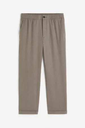 H&M Regular Fit Twill Pants, grey-beige