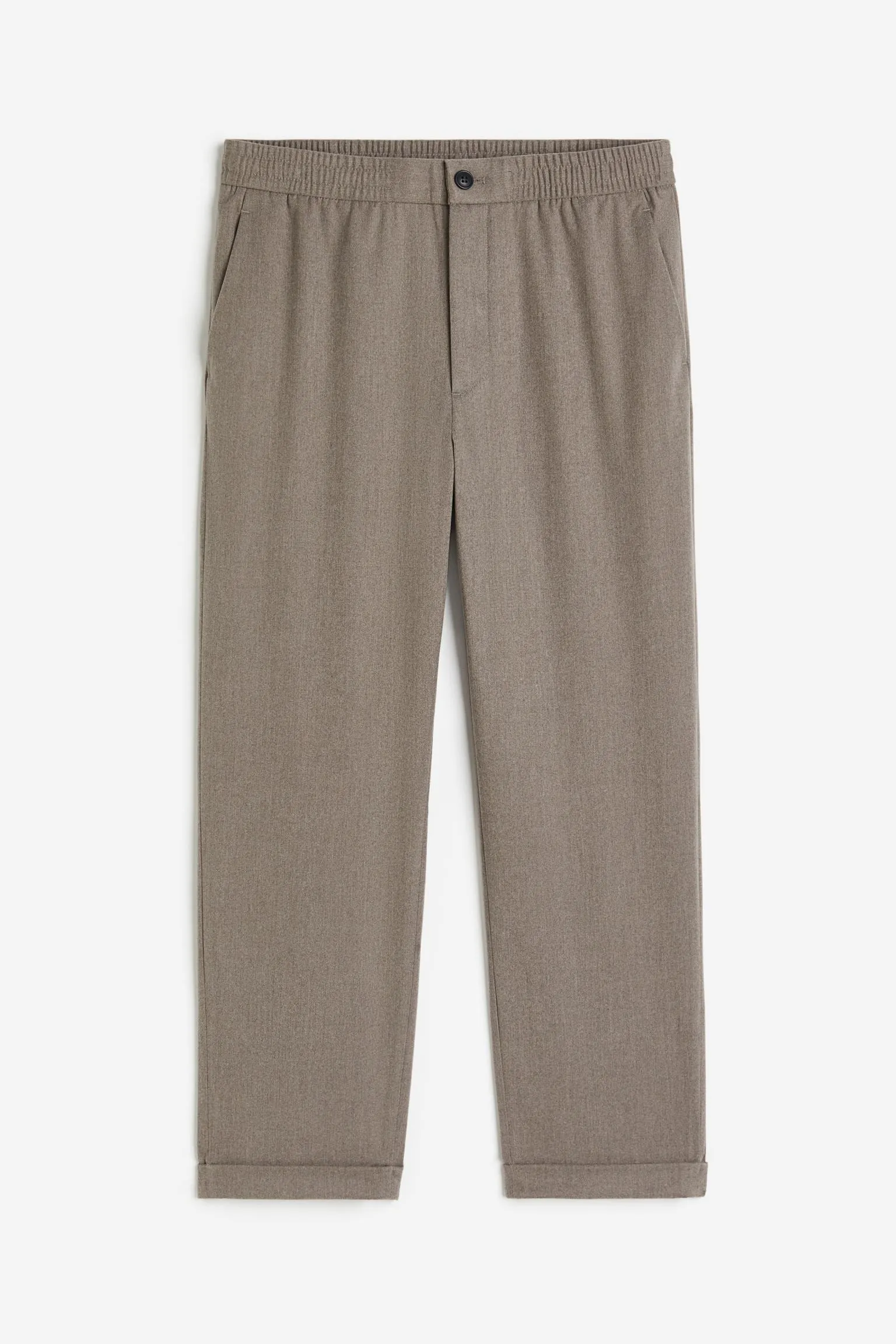 H&M Regular Fit Twill Pants, grey-beige