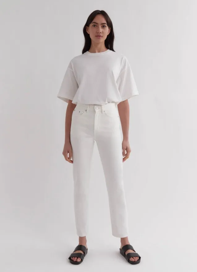 High Waist Slim Jean Antique White