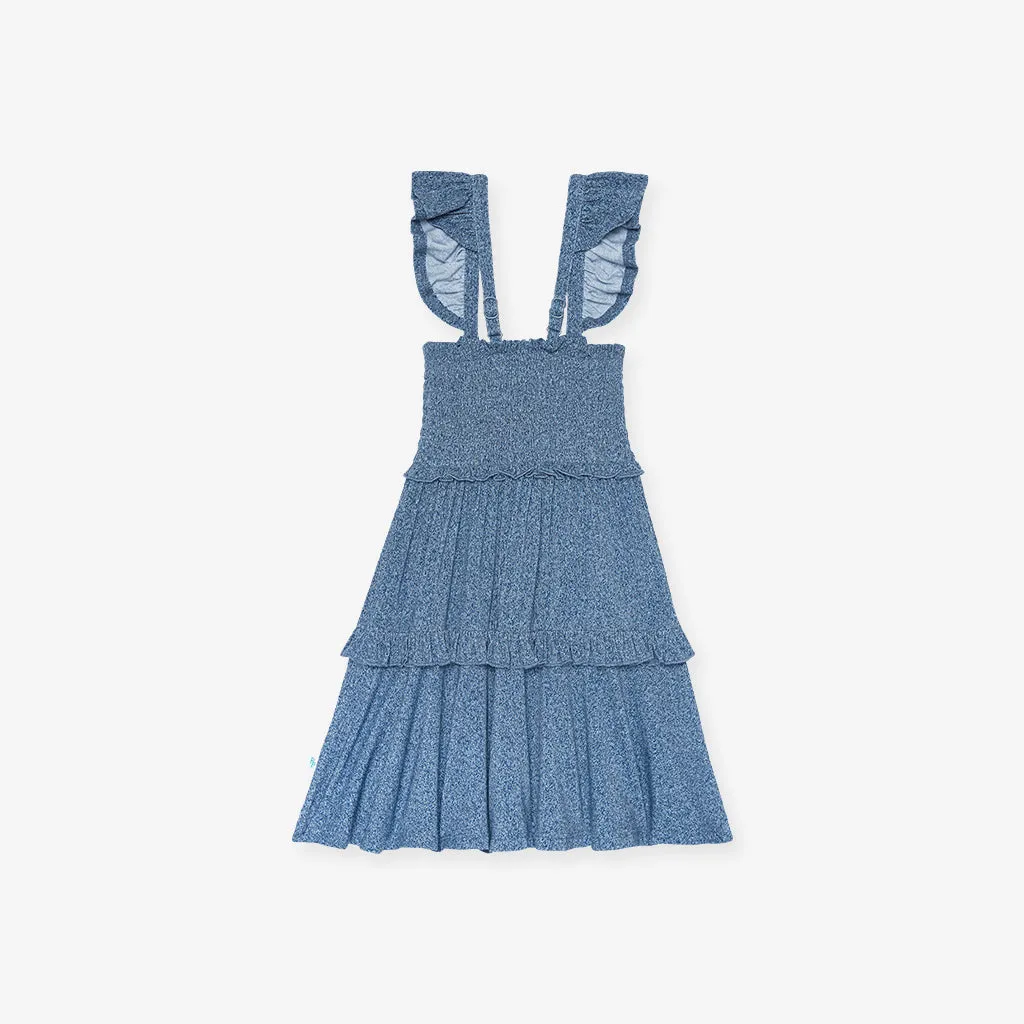 Indigo Denim Smocked Babydoll Dress