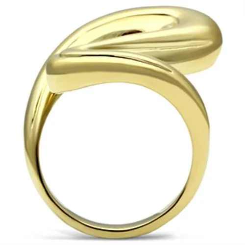 IP Gold(Ion Plating) Brass Ring with No Stone for Women Style GL290