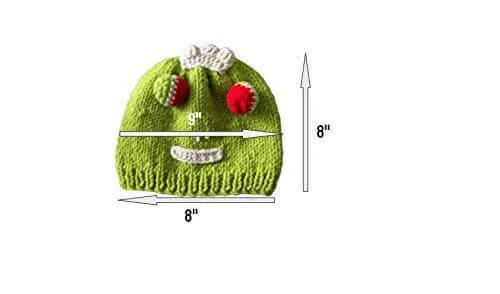 Kids Beanie Hat, Kids Winter Hand-Knitted Wool Frog Animal Theme Hat