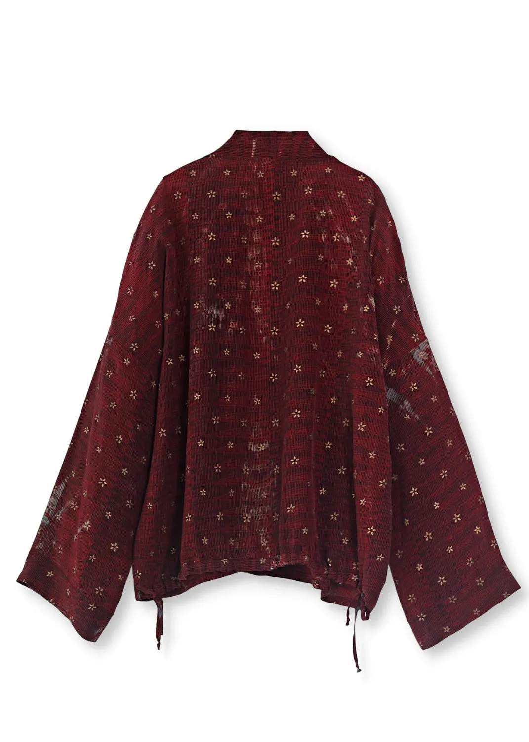 Kimono jacka i handtryckt vintage siden - 11