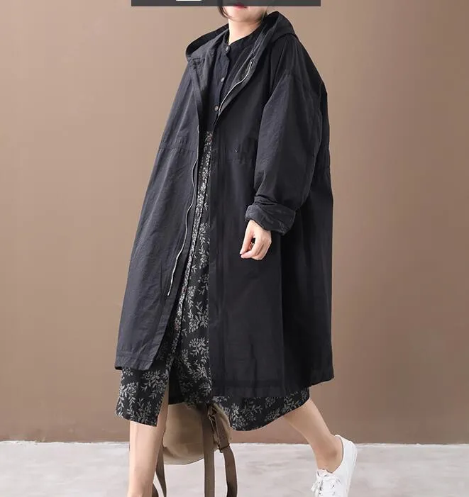 Loose Hooded Short Casual Coat A line Parka Plus Size Coat Jacket