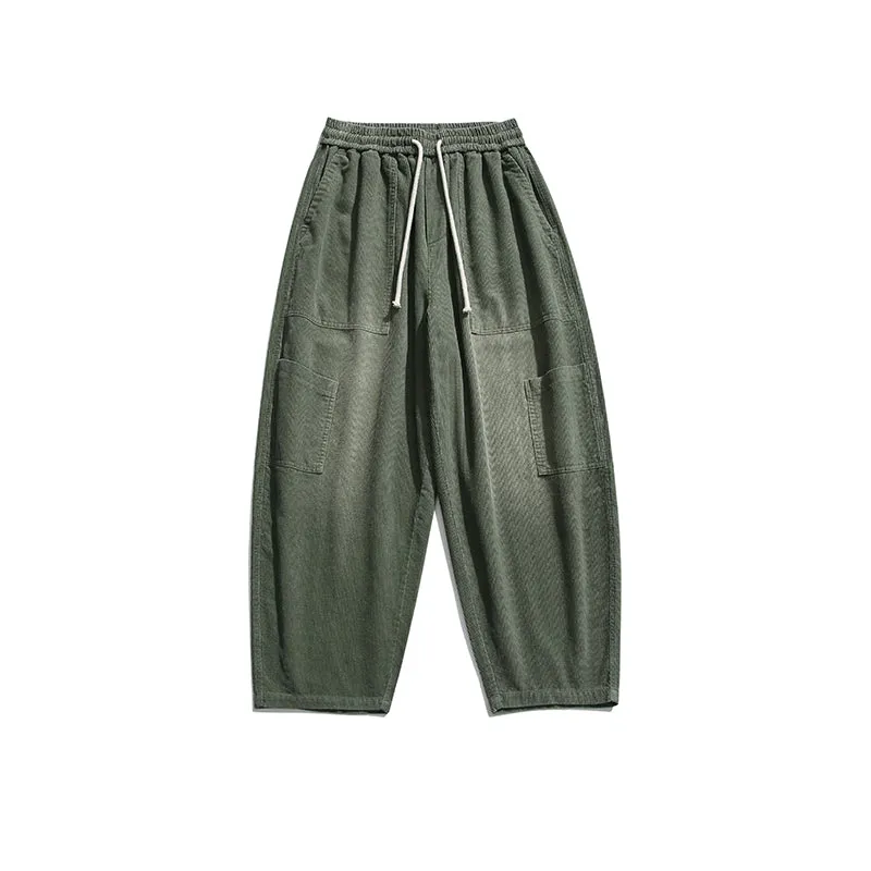 Loose Multi-pocket Corduroy Pants