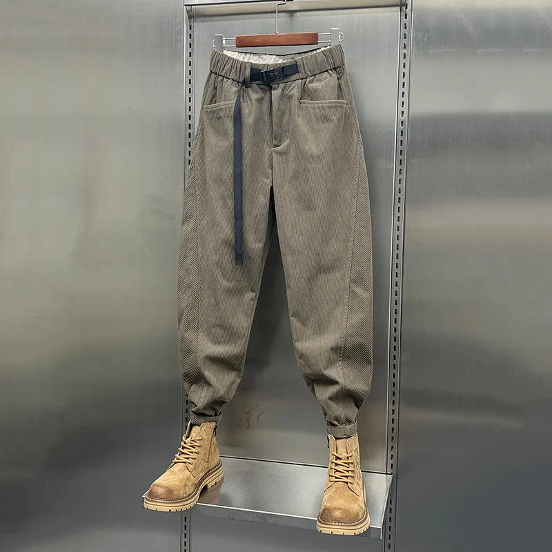 Loose Waistband Corduroy Casual Pants