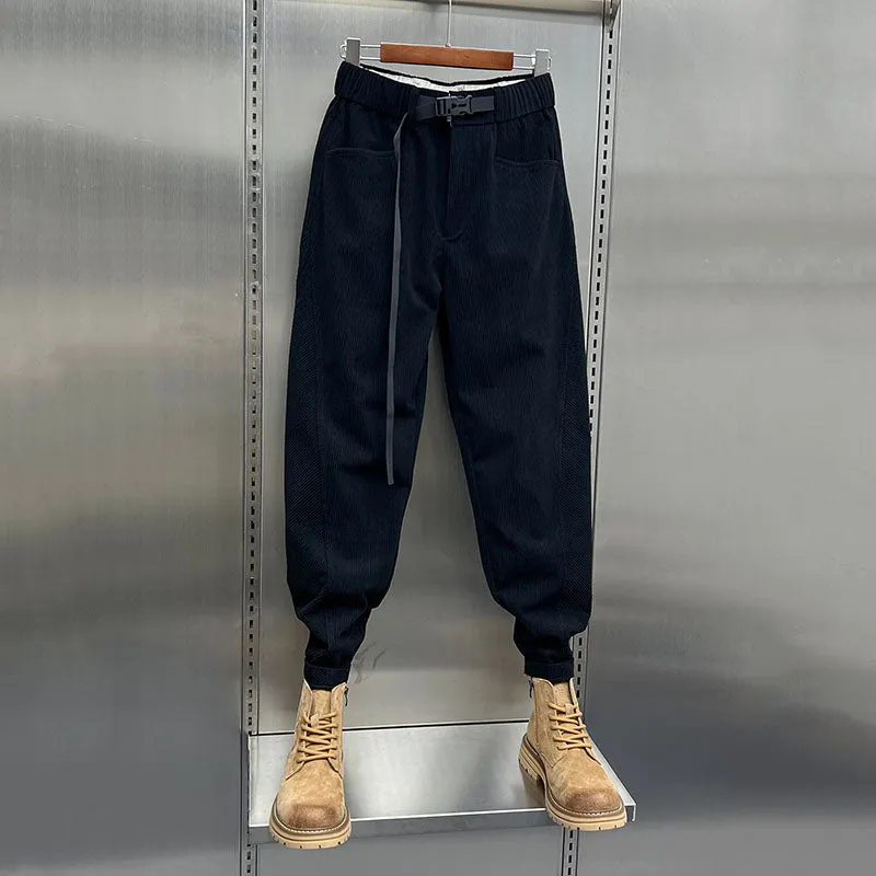 Loose Waistband Corduroy Casual Pants