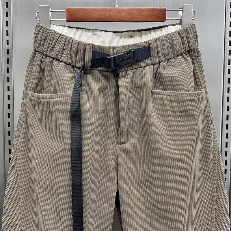 Loose Waistband Corduroy Casual Pants