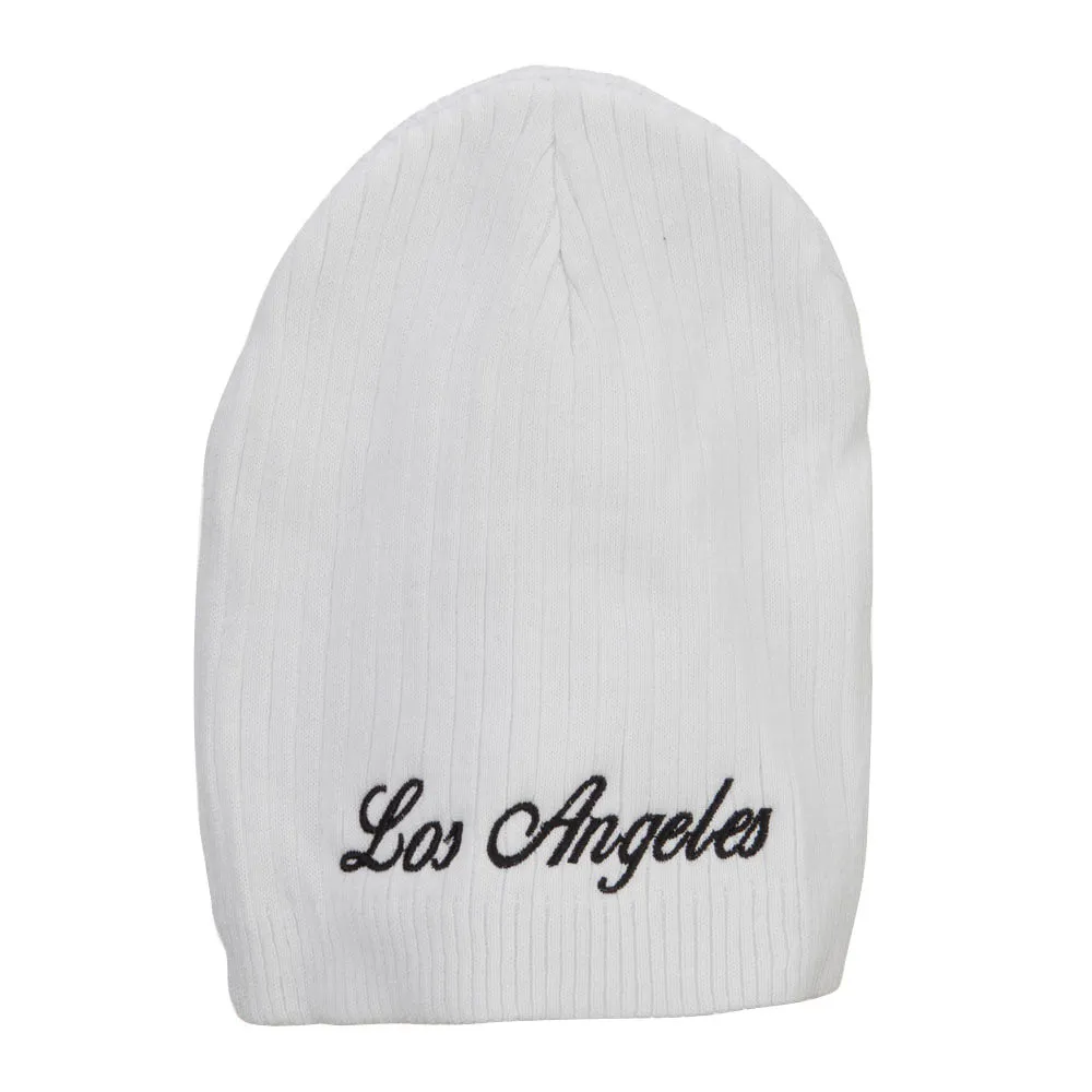 Los Angeles Embroidered Big Ribbed Beanie