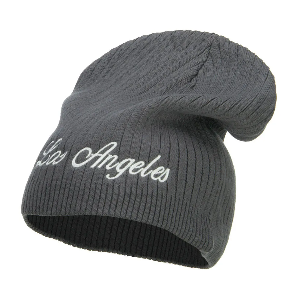 Los Angeles Embroidered Big Ribbed Beanie