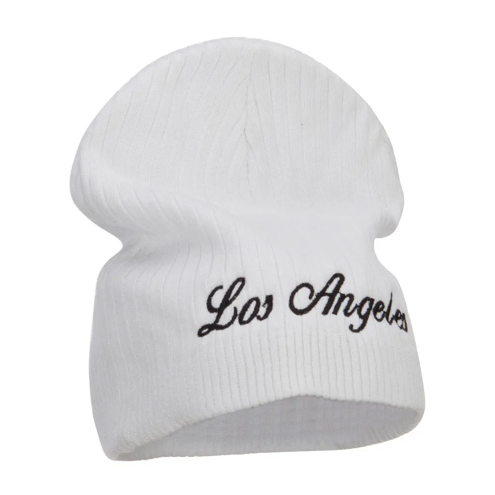 Los Angeles Embroidered Big Ribbed Beanie